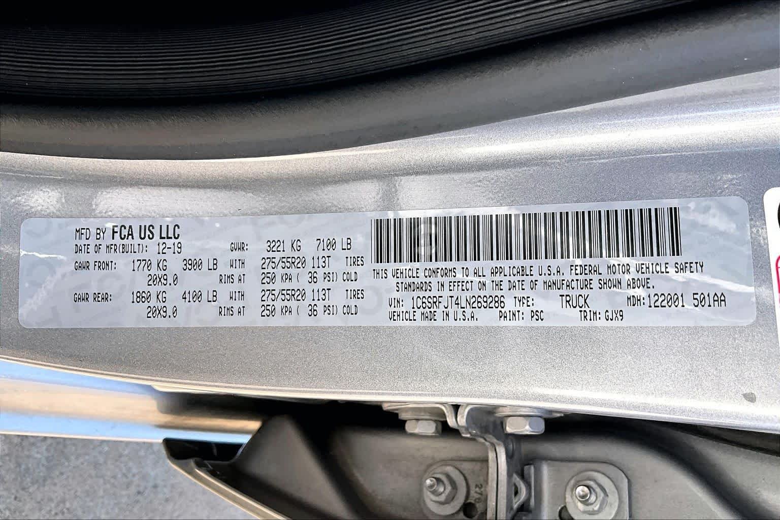 Used 2020 Billet Silver Metallic Clearcoat Ram Laramie image 37