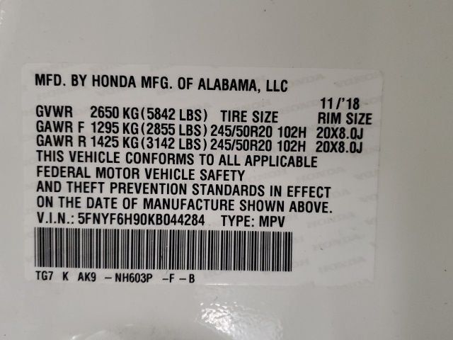 Used 2019 White Honda Touring image 33