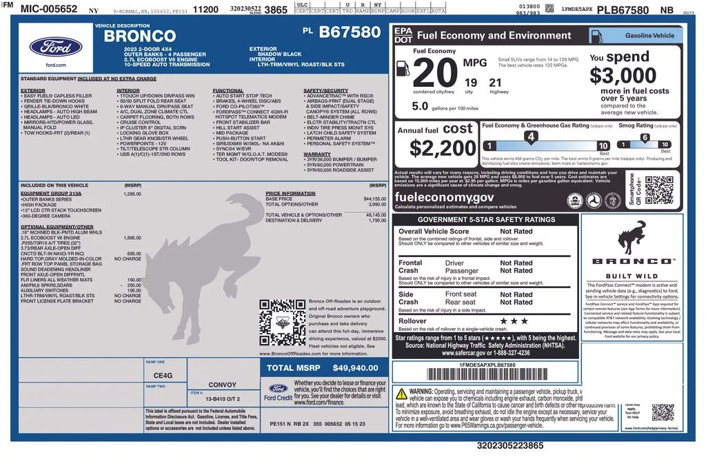 Used 2023 Black Ford Outer Banks image 6