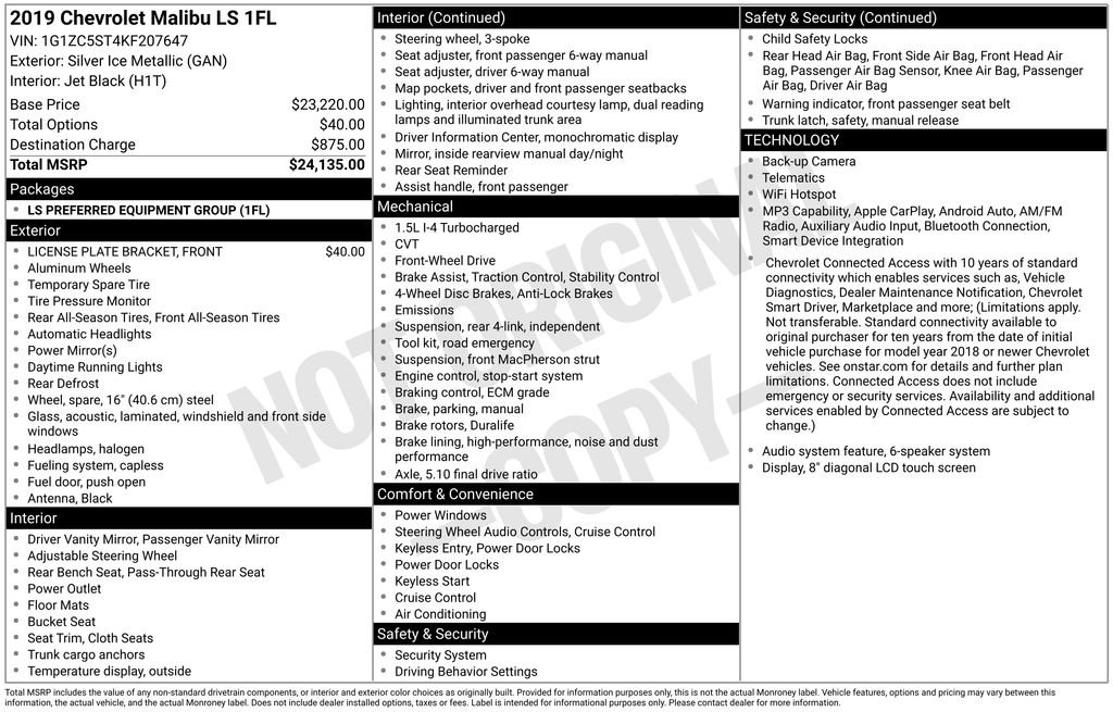 Used 2019 Silver Chevrolet LS image 6