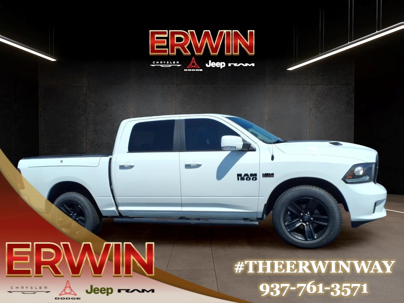Used 2017 Bright White Clear Coat RAM Night image 8