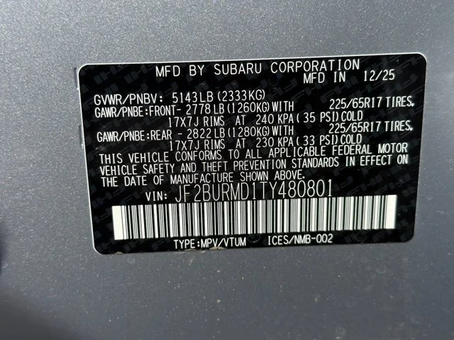 New 2026 ICE SILVER METALLIC Subaru Wilderness image 58