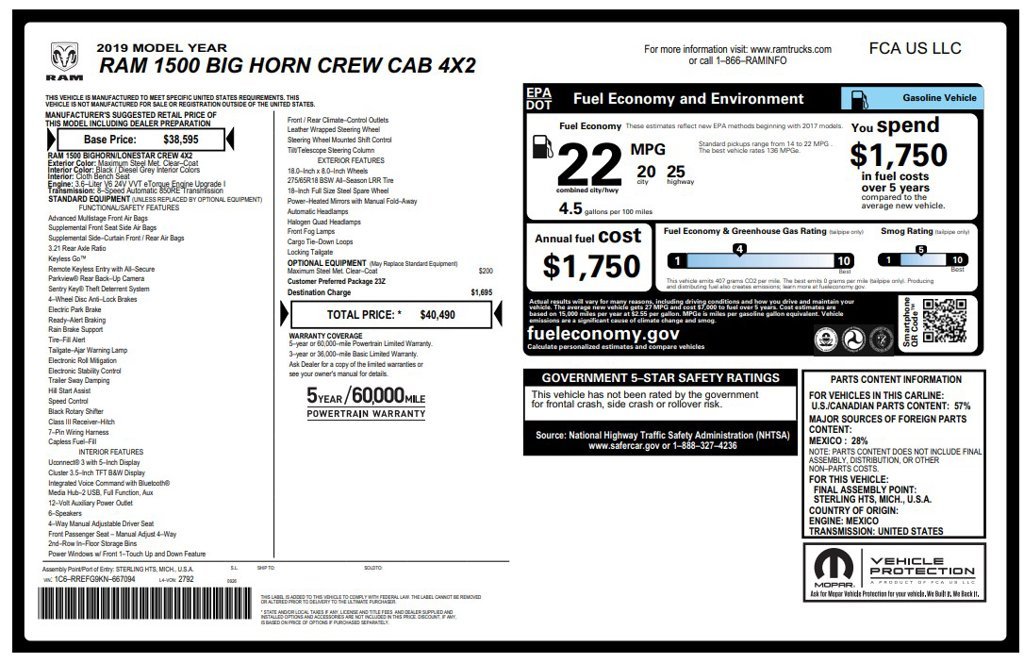 Used 2019 Gray Ram Big Horn/Lone Star image 3