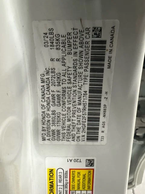 Used 2024 White Honda Sport image 30