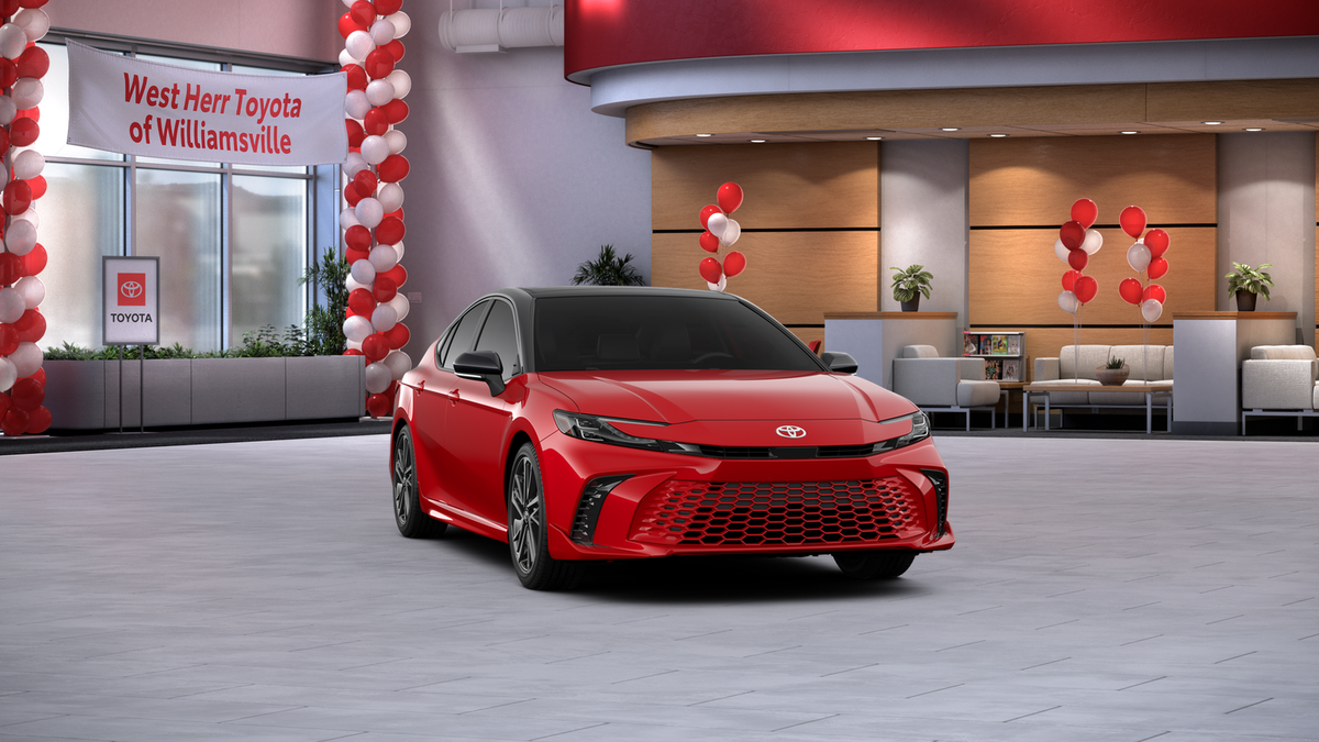 New 2026 Supersonic Red with Midnight Black Metallic roof Toyota XSE image 16
