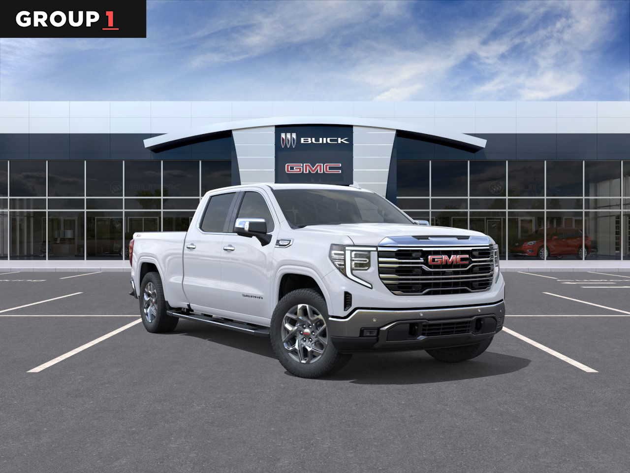 Summit White 2026 GMC Sierra 1500 SLT Crew Cab 4WD Pickup Truck Four-Wheel Drive
