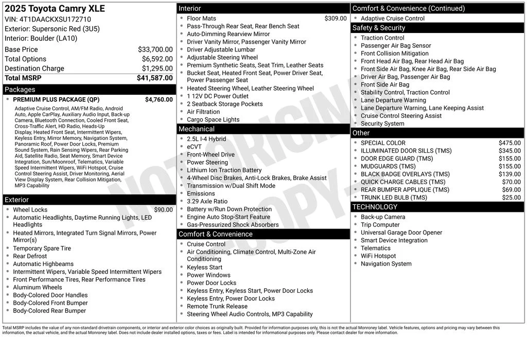 Used 2025 Red Toyota XLE image 6