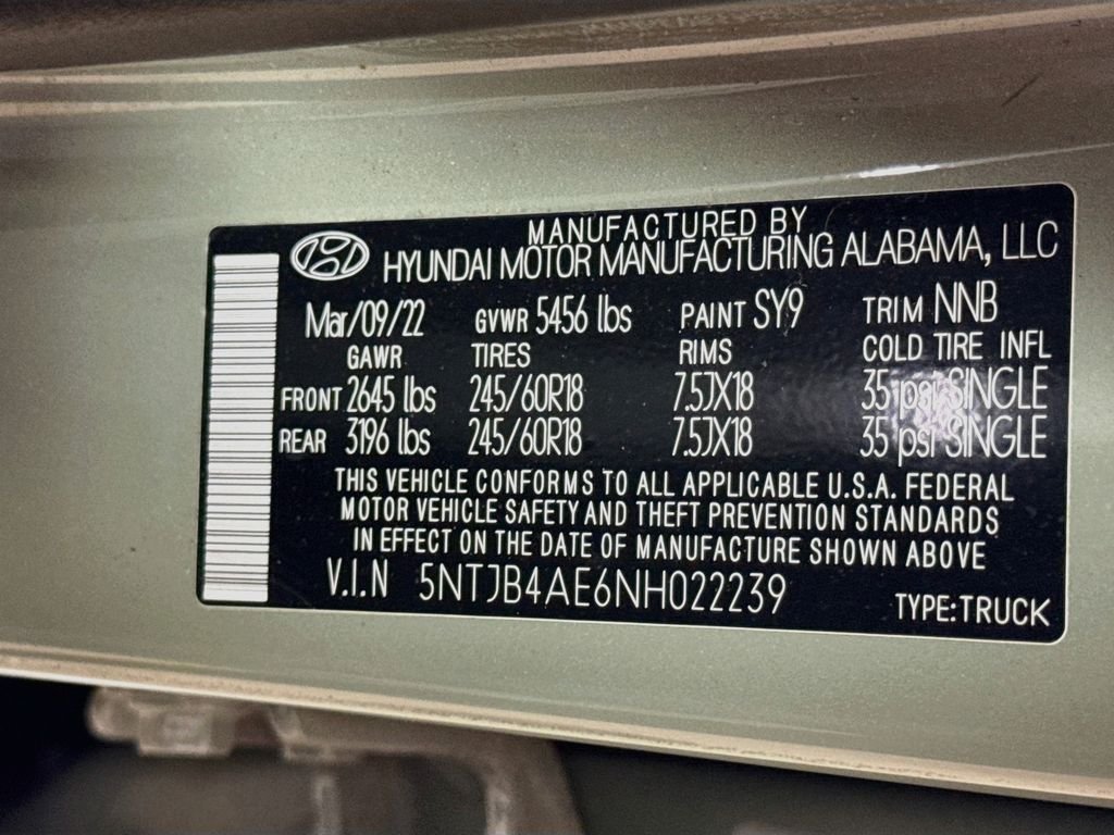 Used 2022 Sage Gray Hyundai SEL image 30