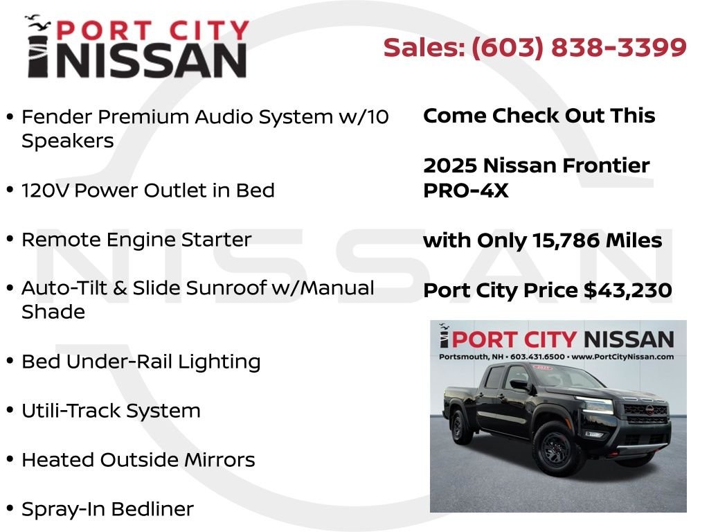 Used 2025 Super Black Nissan PRO-4X v6 LONG BED PREMIUM W/LEATHER & SUNROOF image 33