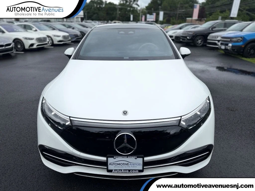 Used 2023 Polar White Mercedes-Benz EQS 450+ Sedan w/ Active Ambient Lighting & Rear Spoiler image 1