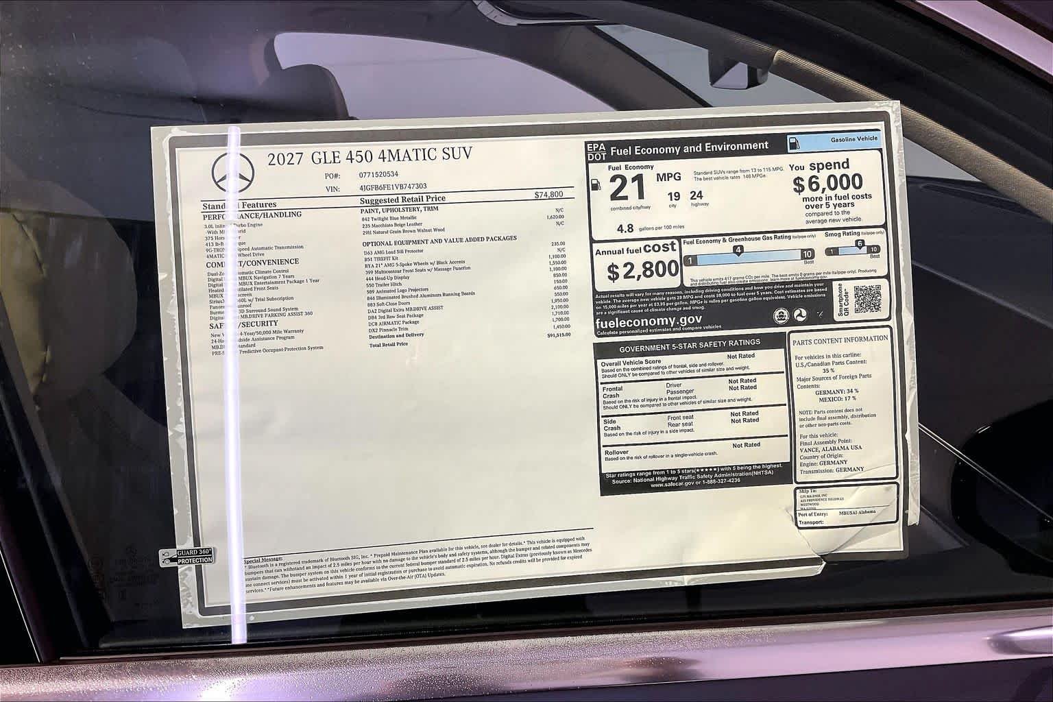 New 2027 Twilight Blue Metallic Mercedes-Benz GLE 450 image 18