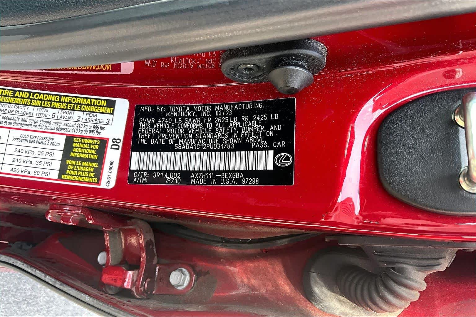 Certified Used 2023 Matador Red Mica Lexus  image 37