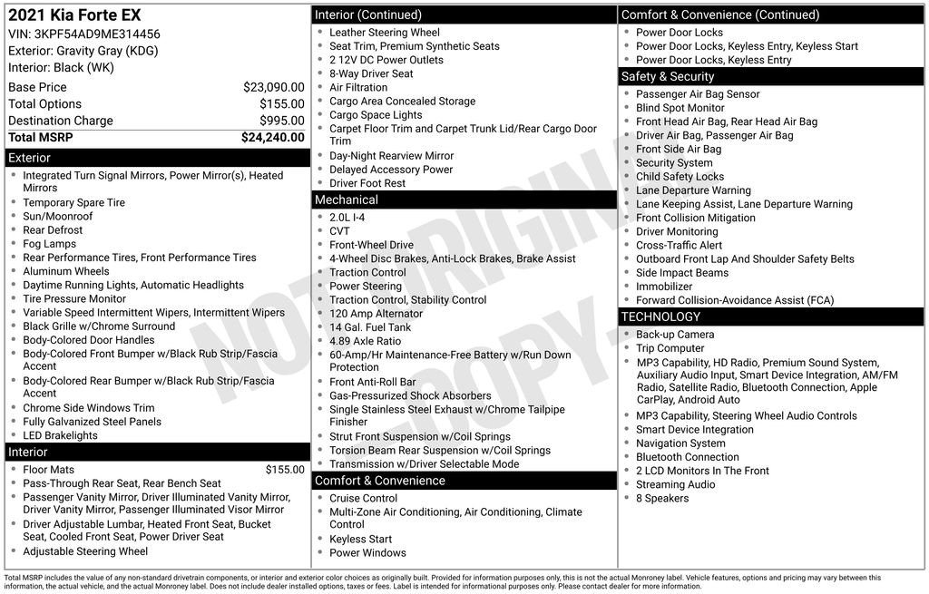 Used 2021 Gray Kia EX image 3
