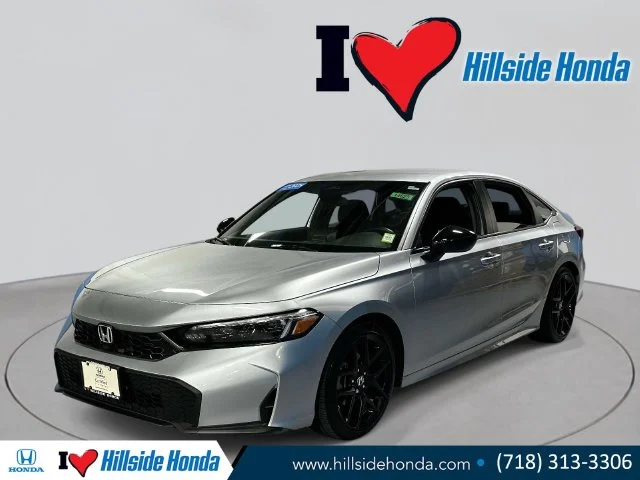 Certified Used 2025 Solar Silver Metallic Honda 4D SPORT image 1