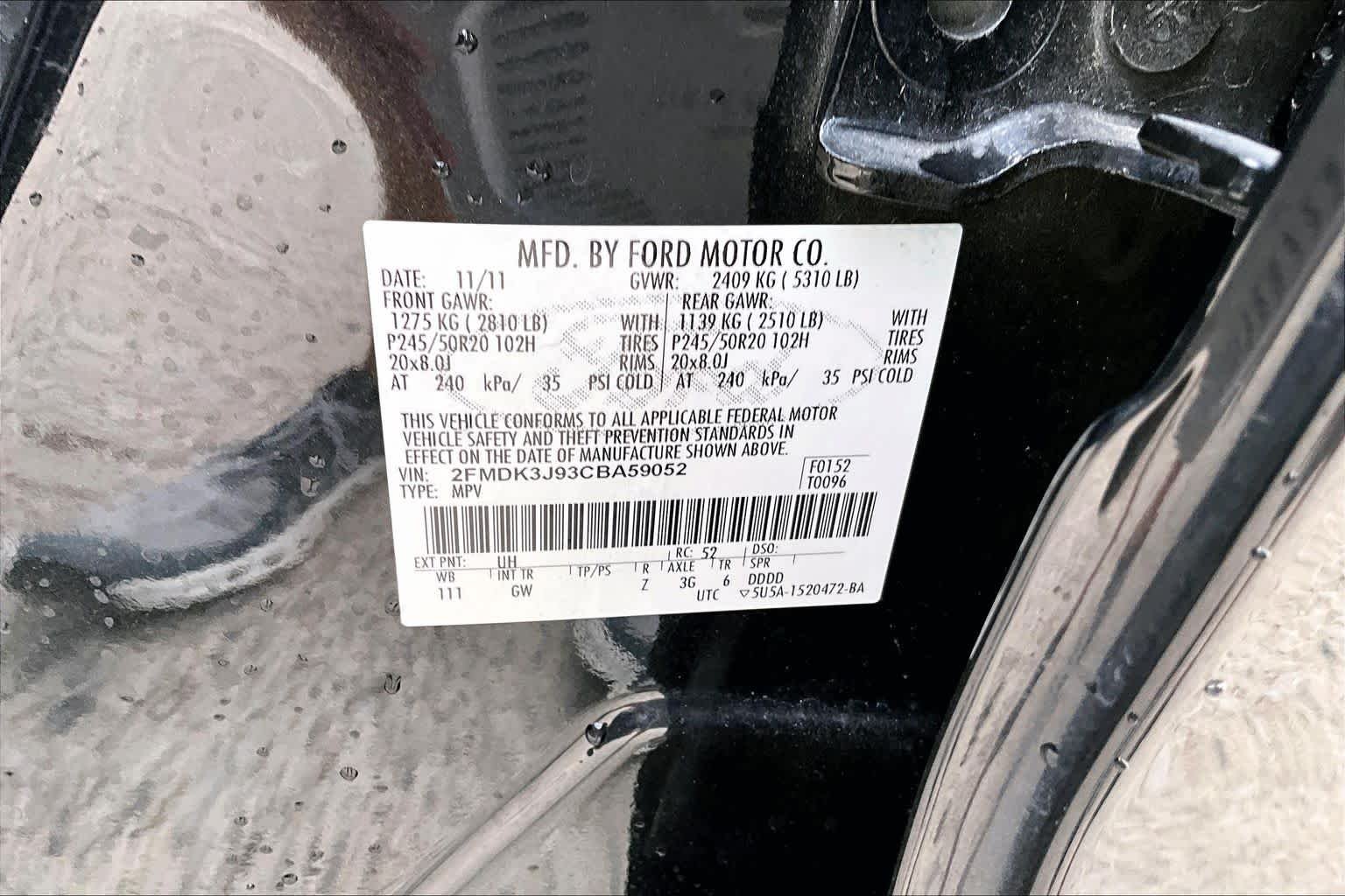 Used 2012 Tuxedo Black Metallic Ford SEL image 35