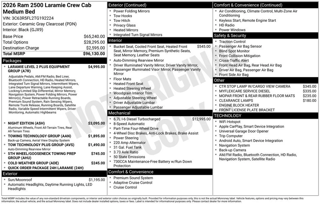 New 2026 Ceramic Gray Clear-Coat Exterior Paint Ram Laramie image 7