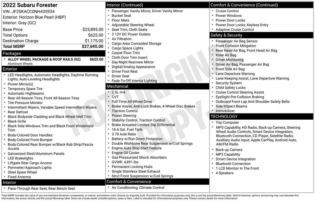 Used 2022 Blue Subaru Base image 16