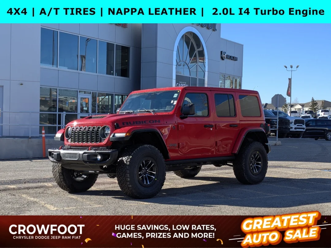 New 2026 Red Jeep Rubicon X - - 4x4 - Body-Color Hardtop - Nappa Lthr - Recon Pkg - Steel Bumpers & More! image 1
