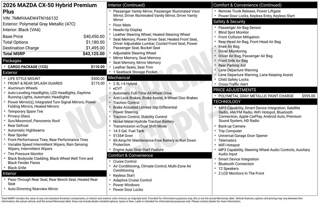 New 2026 Gray Mazda Premium Plus image 4