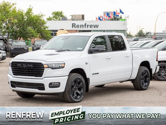 2026 RAM 1500 Sport* Crew Cab 4x4, Panoramic Sunroof, 3.92 Rear Axle, Heated Seats/Wheel