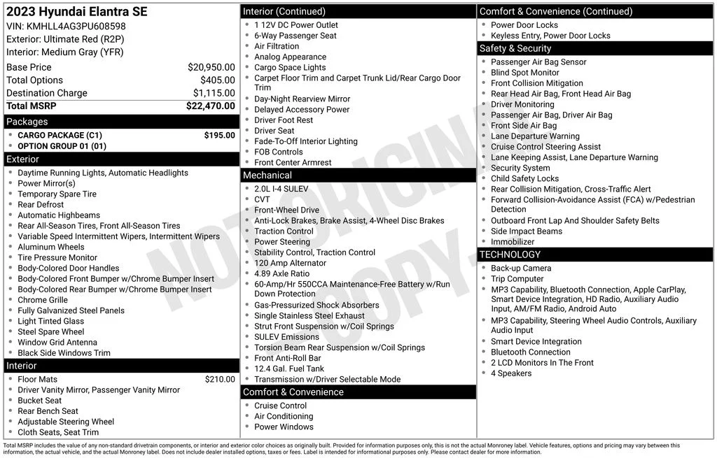 Used 2023 Red Hyundai SE image 17