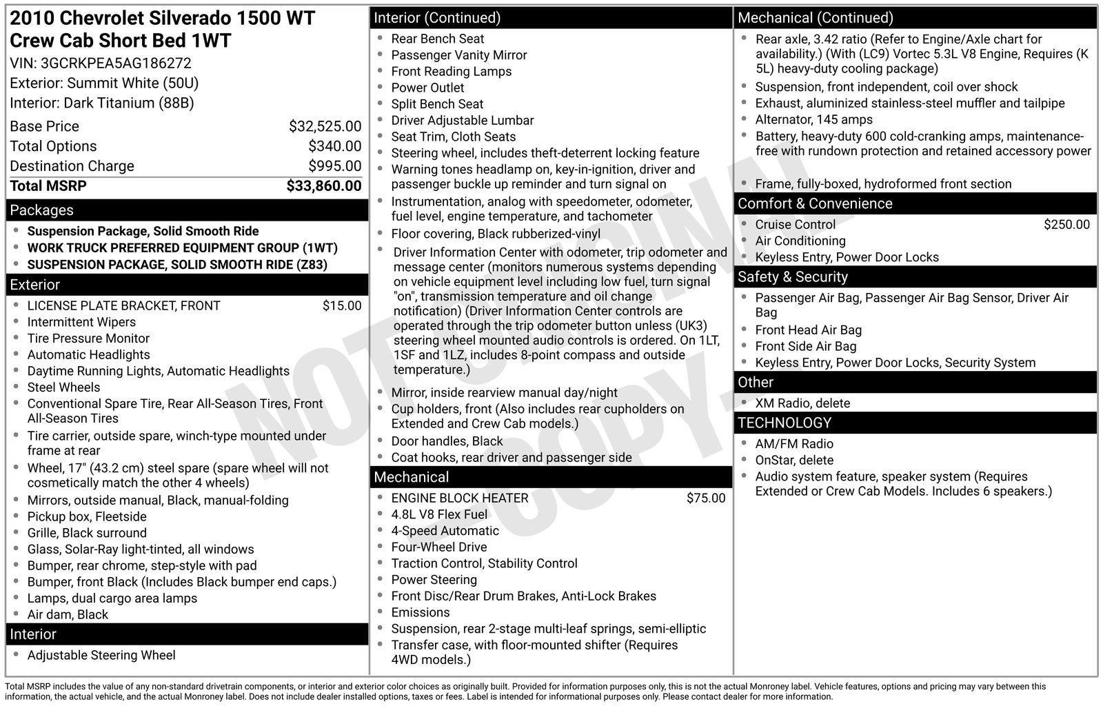 Used 2010 White Chevrolet Work Truck image 10