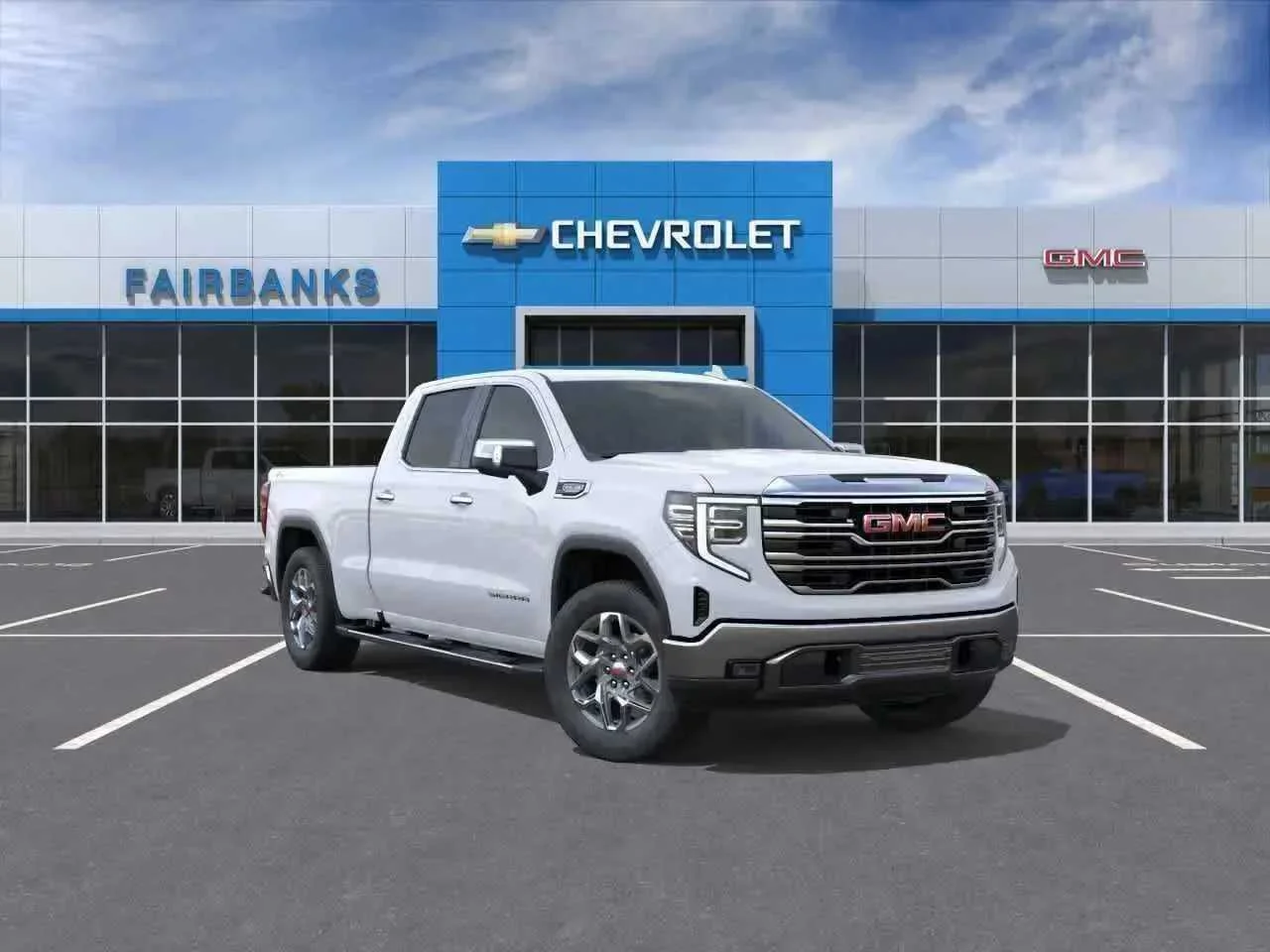 New 2026 Glacier White Tricoat GMC SLT image 1