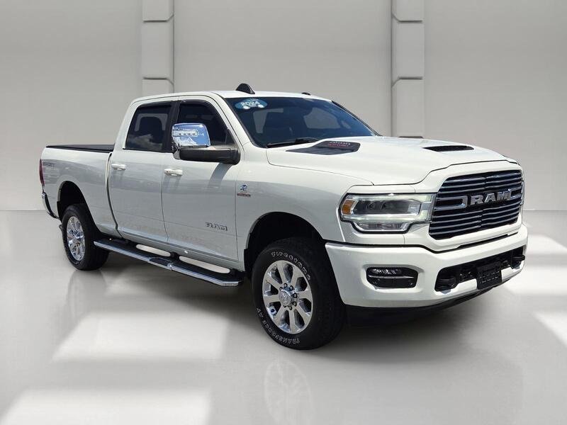 Used 2024 Pearl White RAM LARAMIE 4X4 CREW CAB 6