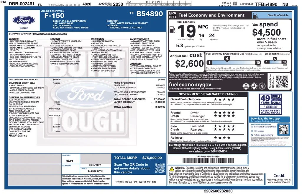 New 2026 White Ford Lariat image 4