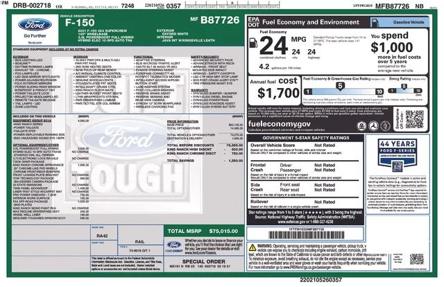 Used 2021 Oxford White Ford King Ranch image 5