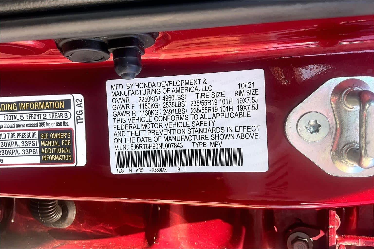 Used 2022 Radiant Red Metallic Honda Touring image 34