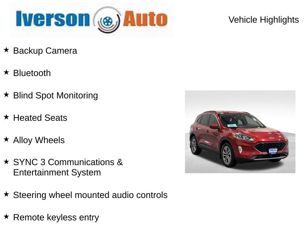 Used 2020 Ford Escape SEL with VIN 1FMCU9H68LUA35246 for sale in Huron, SD