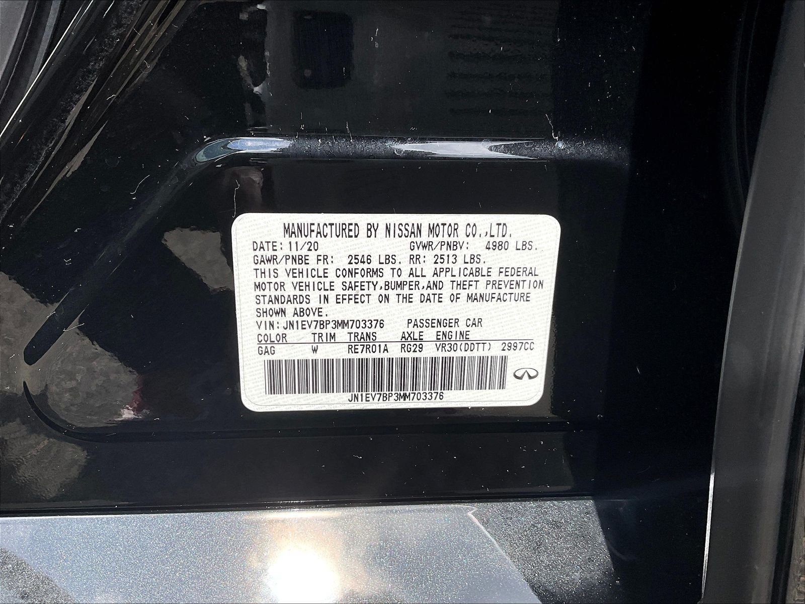 Used 2021 Black INFINITI 3.0t LUXE image 21