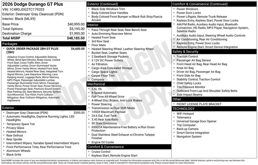 New 2026 Destroyer Gray Clearcoat Dodge GT Plus image 6