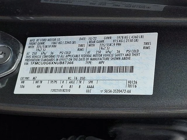 Certified Used 2022 Carbonized Gray Metallic Ford SE image 26