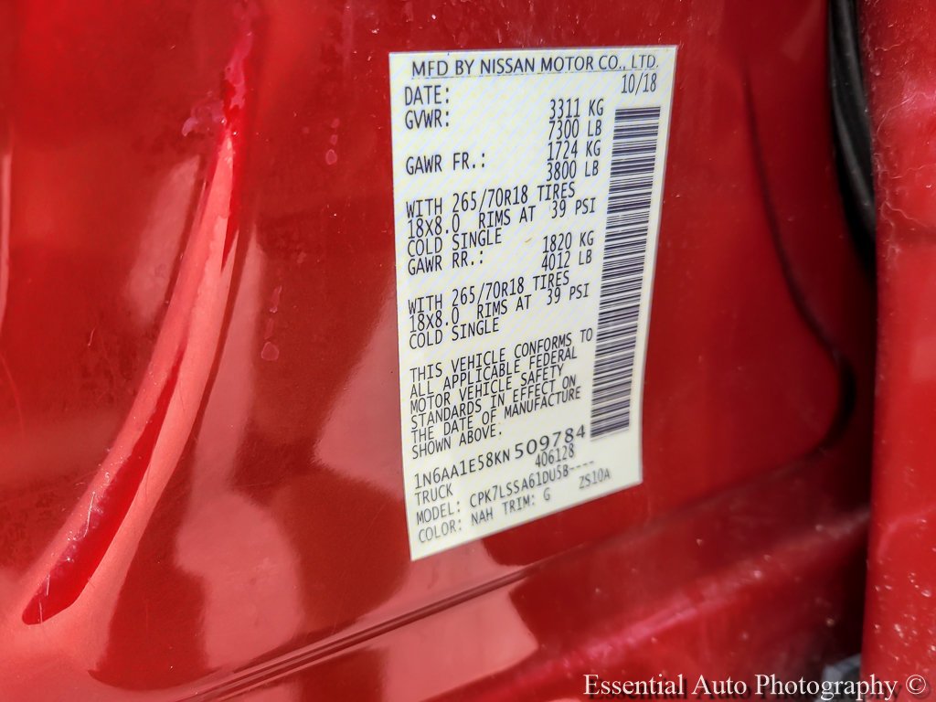 Certified Used 2019 Cayenne Red Metallic Nissan SV image 22