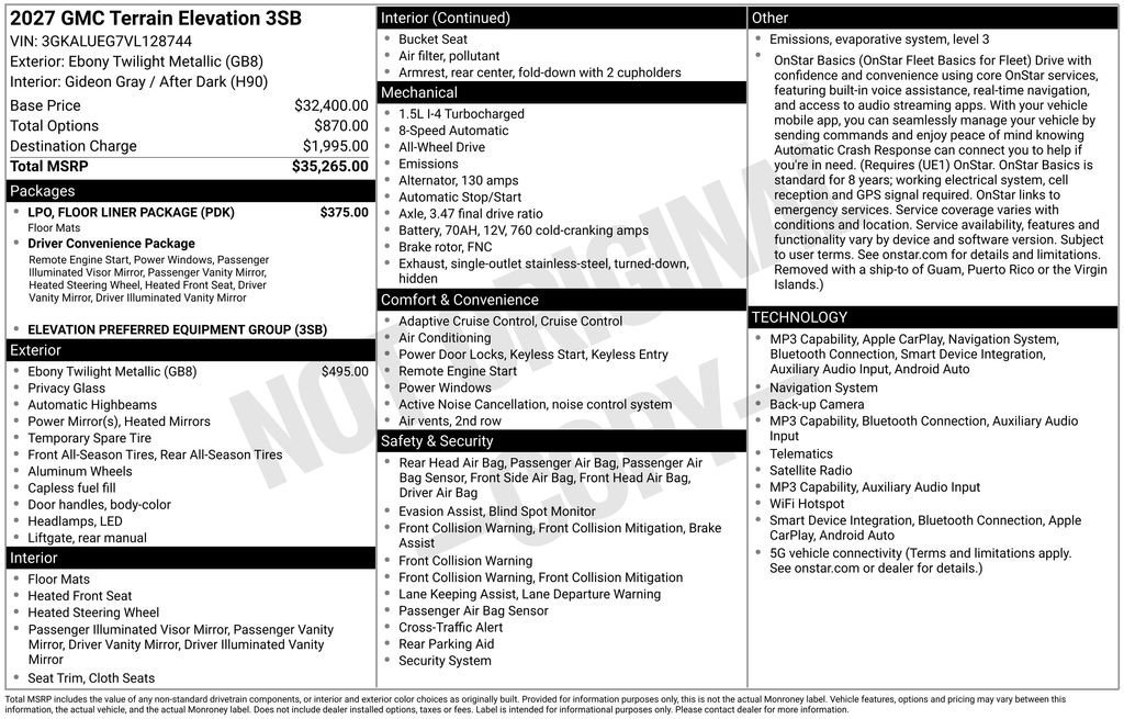 New 2027 Ebony Twilight Metallic GMC Elevation image 26