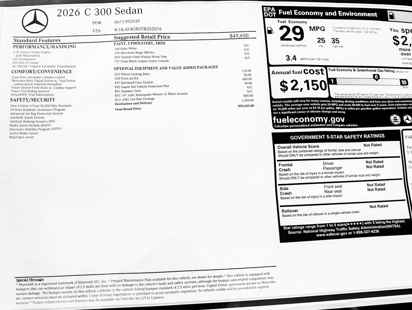 New 2026 Polar White Mercedes-Benz C 300 image 25