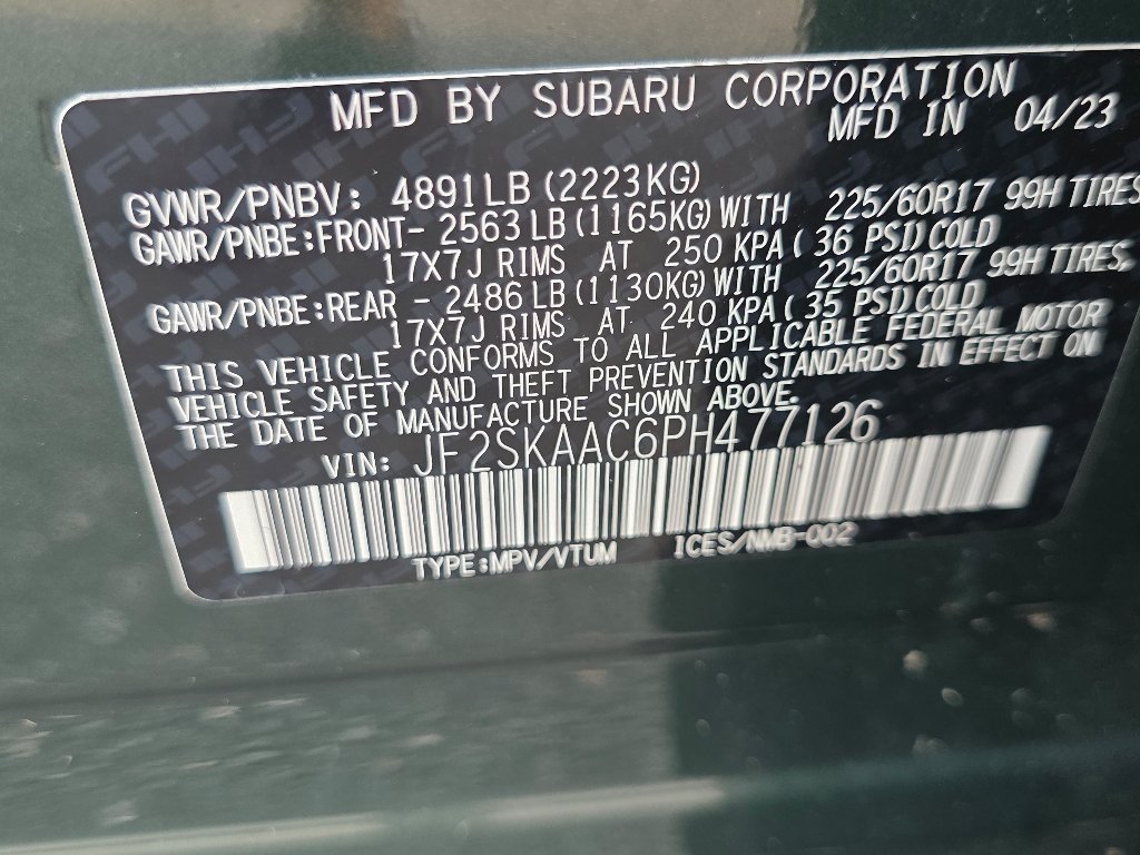 Certified Used 2023 Cascade Green Silica Subaru  image 35