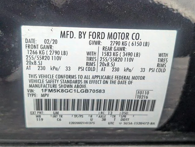 Used 2020 Agate Black Metallic Ford ST image 40