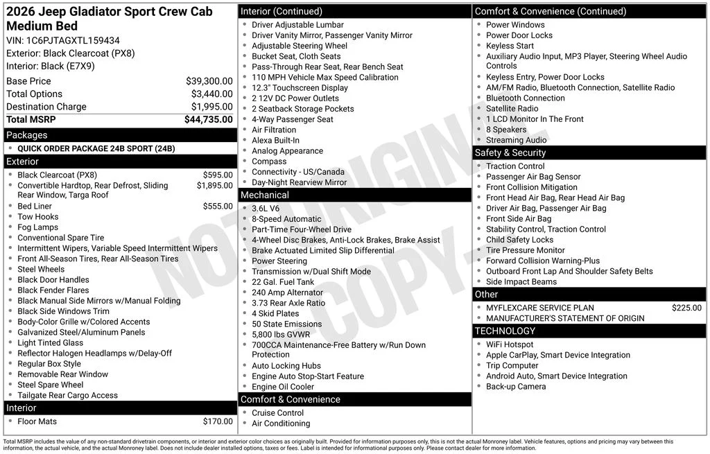 New 2026 Black Clear-Coat Exterior Paint Jeep Sport image 9