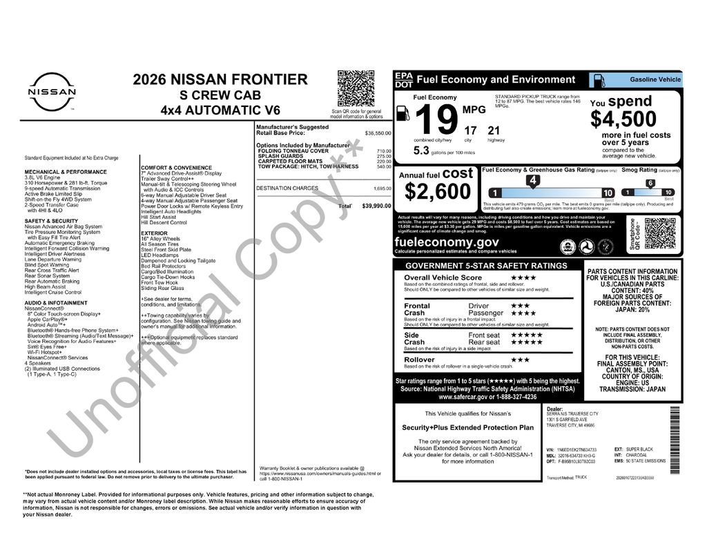 2026 Nissan Frontier S - Photo 5