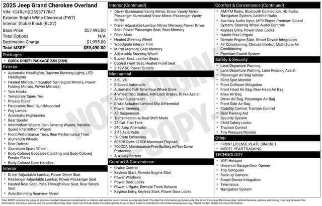 New 2025 Bright White Clear-Coat Exterior Paint Jeep Overland image 18