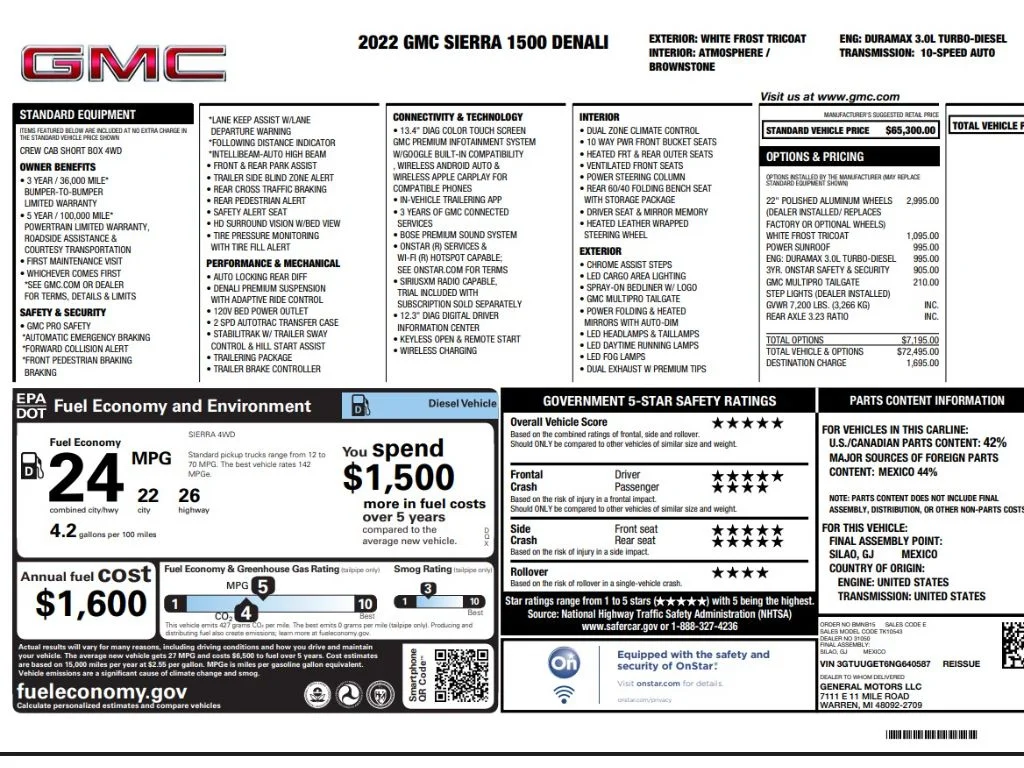 Used 2022 White GMC Denali image 2