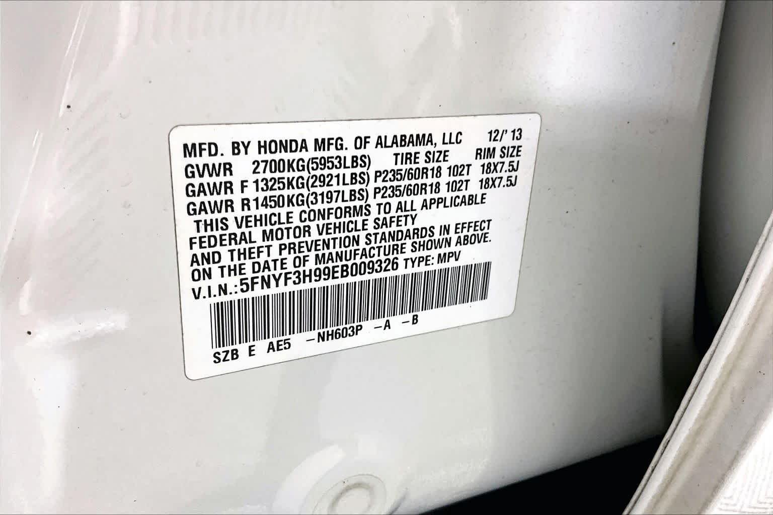 Used 2014 White Diamond Pearl Honda Touring image 35