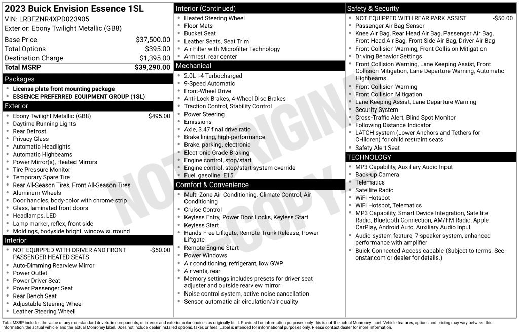 Used 2023 Black Buick Essence image 28