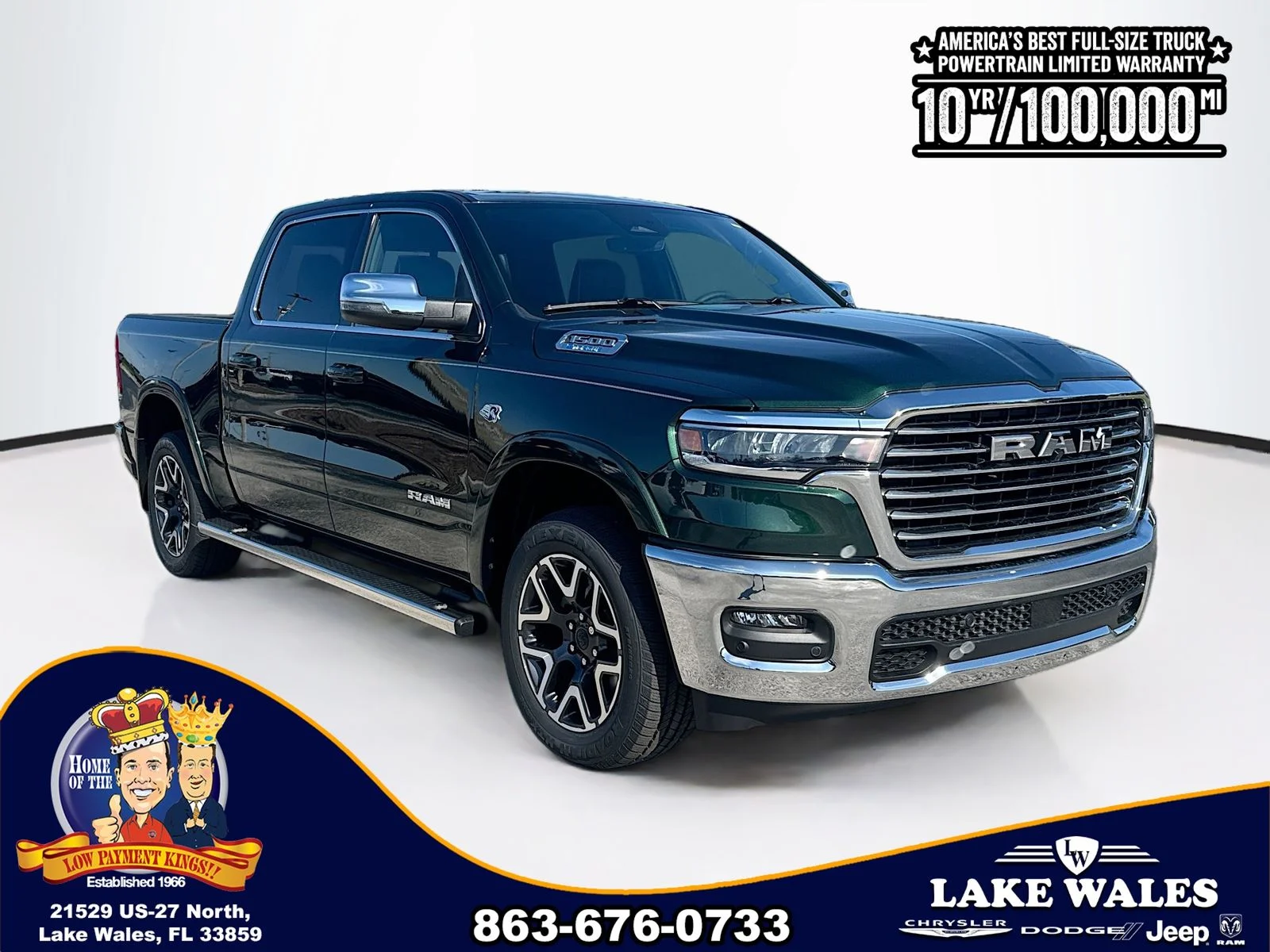 New 2026 Serrano-Green Metallic Exterior Paint RAM Laramie image 1