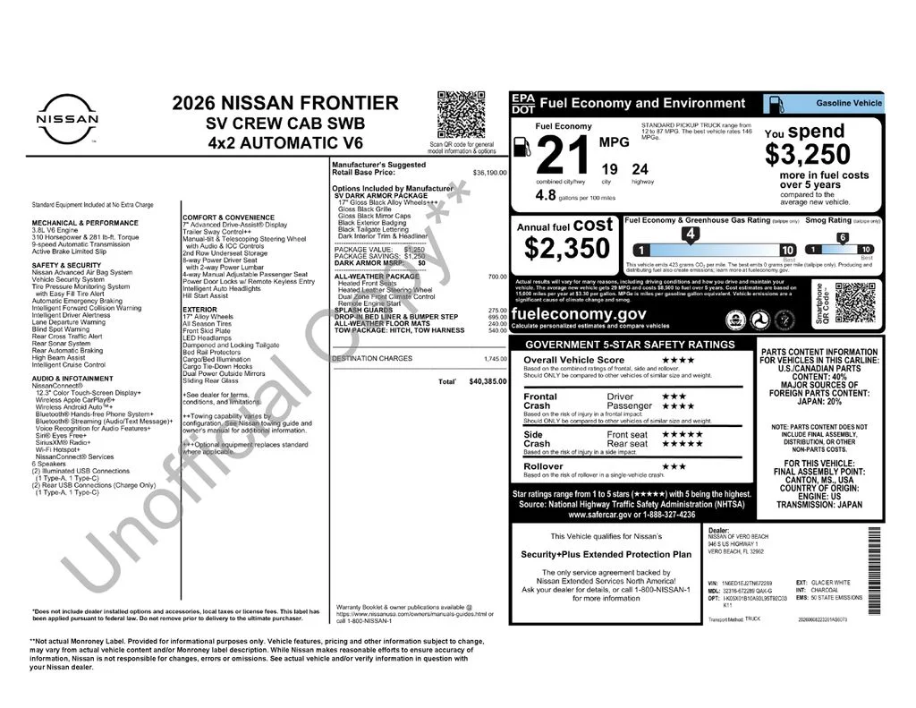 New 2026 Glacier White Nissan Crew Cab SV image 33