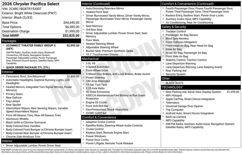 2026 Chrysler Pacifica Select - Photo 6