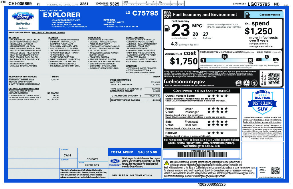 Used 2020 White Ford XLT image 7
